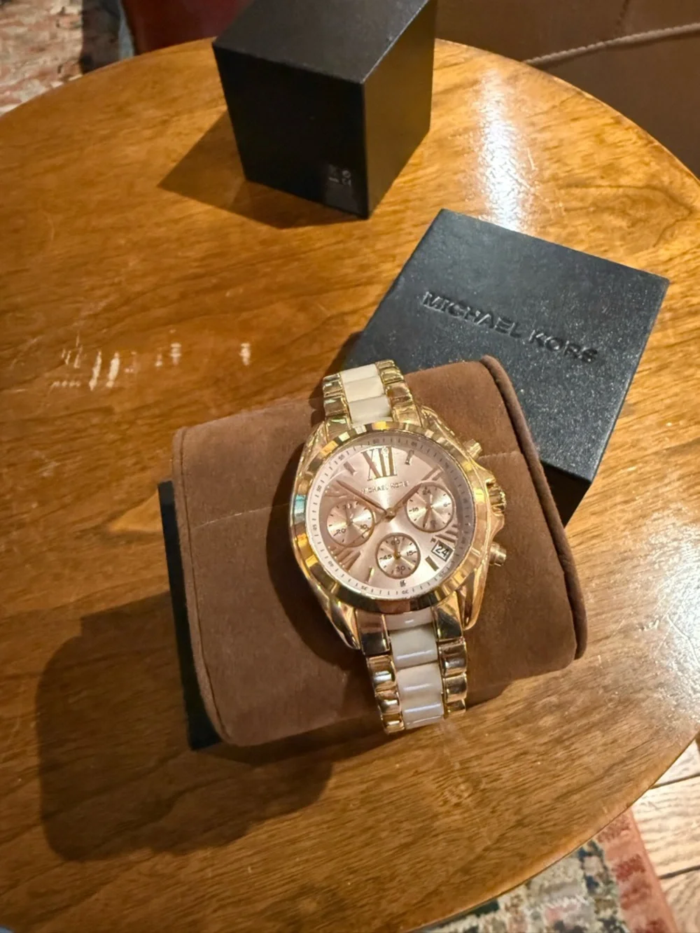 Michael Kors Rose Gold and Gold-Tone Women's Chronograph Watch - Picture 3 of 6